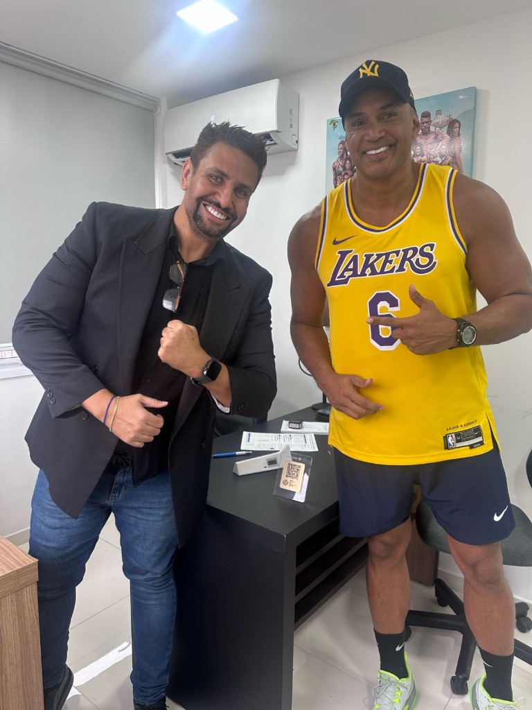 Paciente atleta com o nutricionista Dhiego Ventura
